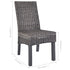 Swen Studio -  Dining Chairs 6 pcs Brown Kubu Rattan and Mango Wood (3x246655)